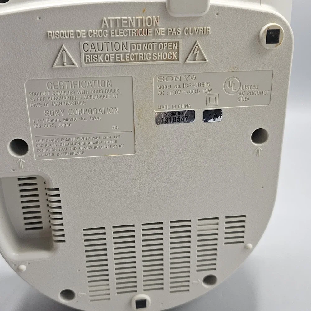 Sony Dream Machine ICF-CD815 FM/AM Radio CD Dual Alarm Clock‎ See Description!
